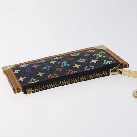 LOUIS VUITTON Multicolor Pochette Cles Coin Purse Black - Picture 7 of 15